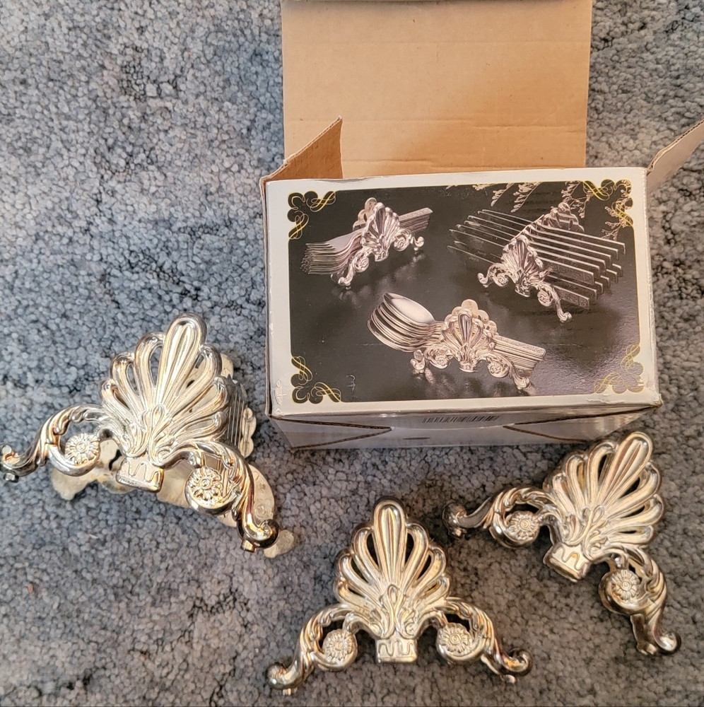 Silver Plated Buffet Caddies for knives forks spoons. Add bling to your table!